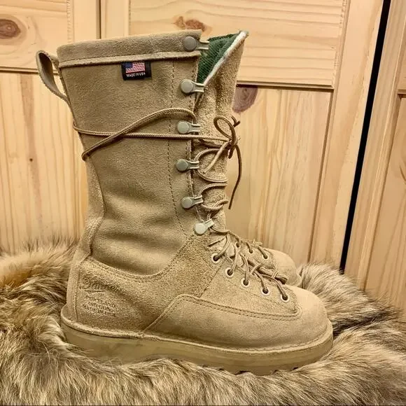 Danner Combat Boots Mens 4 Womens 5 Lewis Light Tan 400G Insulated Military Hunt